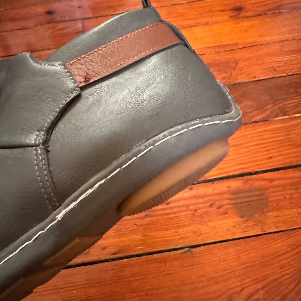 Unbranded Gray Ankle Boots Hook & loop  Size 6  Women's Booties  Comfort  Flats - Picture 5 of 11